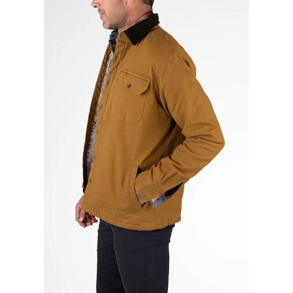 Vintage Stretch Canvas Shirt Jacket with Sherpa Lining - Large, New with Tag - Picture 3 of 6